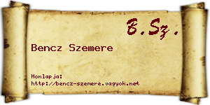 Bencz Szemere névjegykártya